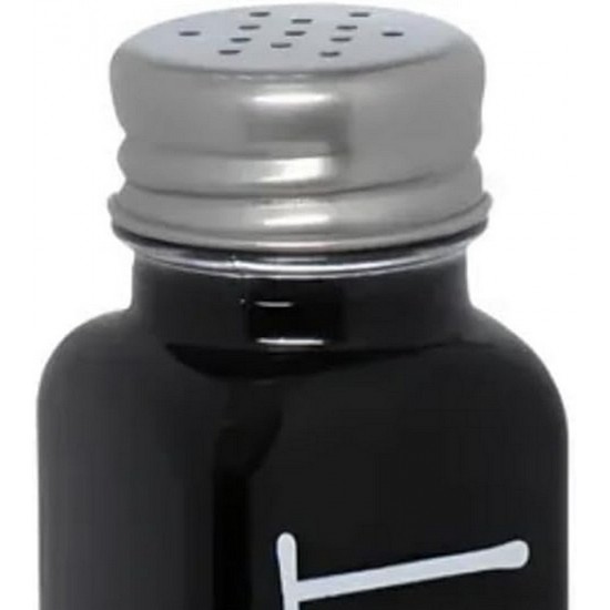 Saleiro 80ml Preto Manhattan em Vidro e Inox Hauskraft